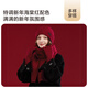 JIUMU pure wool warm scarf, hat and gloves three-piece set for women, winter birthday and Christmas gift for girls in gift box