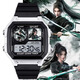 Huizhi Stadt Jianlai Peripheral Watch Chen Ping A Ning Yao Qi Jingchun Electronic Watch Small Square Birthday Gift Student Student Cartoon [Mode Silber Schwarz] D11973 Electronic Watch Standard