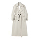 
AEMAPE high-end brand windbreaker jacket for women mid-length 2025 spring and autumn new slim and slim temperament British style coat off-white M (recommended 105-115Jin [Jin equals 0.5 kg])