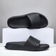 KLWP Hong Kong luxury high-end brand men's shoes summer slippers men's breathable outer wear sandals black British all-match flip flops black 41