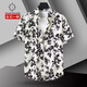 Kazuki Kuraishi Brand tendance à la mode nouvelle chemise à manches courtes à manches courtes en noir et blanc à moitié à manches à manches en vrac de chemise hommes décontractée Black XL (130-150jin [Jin est égal à 0,5 kg]))