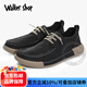 Walker Shop休闲鞋男2025新款夏季舒适透气冰丝帆布鞋男时尚板鞋欧洲站男鞋 黑色【内增高】 39 【皮鞋码】