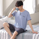 SEPTWOLVES 2025 new pajamas men's summer modal short-sleeved casual large-size suit for men's home clothes AYX-3519 royal blue XL (135-155Jin [Jin equals 0.5 kg])