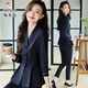 Woodpecker professional suit for women beauty salon front desk work clothes feel temperament commuting fashionable small suit jacket 5501 navy blue short-sleeved suit S [suitable for 75-90Jin [Jin equals 0.5 kg] wear]