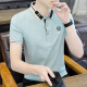 巴博臣品牌夏季商务休闲男装短袖t恤翻领条纹polo衫体恤中青年大码衣服 we7029条纹白色 M