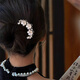 High-end forest style ins style pearl flower wavy hair comb new simple U-shaped hairpin hairpin for hair on the back of the head rhinestone flower insert comb hairpin