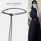 
2025 new belt women's skirt summer thin leather rope decorative dress black rope lengthened waist chain accessories leather rope belt-gold buckle-black