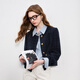 Drei Farbe 2025 Herbst Neuer alte Qianfeng Xiaoxiang Jacke Loose Short Round Neck Cardigan Single Breast M Navy Blue S 155/80A