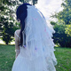 Dingjing Colorful Butterfly Veil Registration Concert Proposal Veil Bridal Wedding Hair Accessories Super Fairy Photo Props Colorful Butterfly Double Layer Veil 50cm Hairpin Style