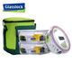 Korean glass freshness box lunch box sealing box lunch box lunch bag student with lid insulation set 695ML*2/Send blue handbag