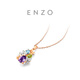 Chow Tai Fook ENZO Garden Series 18K Gold Colorful Gemstone Pendant for Women EZV5807 Birthday Gift Free Silver Chain EZV5807