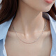 Lukfook Jewelry Platinum Necklace Geometric Turned Plain Chain Platinum 950 Clavicle Chain Price 43cm - About 5.97g