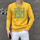Valentino Orlandi (Valentino Orlandi) Clothes Comfortable New Round Neck Slim Men's Sweatshirt 2024 Fall New Versatile Printed Versatile Top T6176 White M