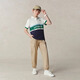 E LAND KIDS 100% cotton children's clothing boys POLO shirt 2025 summer new printed stripes Green/40 170