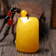 DL 1998 Fat Donglai same style beeswax Wushi brand pendant natural amber chicken oil xanthan ore old yellow water drop for men and women bead chain model Dafang brand 50g