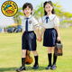 G.DUCKKIDS student school uniforms, primary school students summer college style boy suits, children kindergarten school uniforms, school uniforms, class uniforms, short sleeves 6630 white, summer men's suits 120