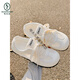 Specht Sommer atmungsaktiv und instabile Frauenschuhe Mesh Schuhe mit Rock weiße Schuhe Vielseitige Ballerina Trainingschuhe flache Schuhe 3527 Beige 35
