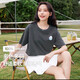 220g Algodón puro 2025 Camiseta de manga corta Glacier para mujeres en camiseta de verano Sweet Student Top B701yl 1692 Dark Grey 2xl