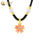 CHINA GOLD 18k gold cherry blossom braided necklace for women new flower gold beads Valentine's Day birthday gift for girlfriend and wife 18k gold cherry blossom necklace about 0.5g