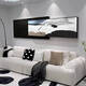 Pupan Schwarz -Weiß -Stil minimalistische Wohnzimmersofa Hintergrund Wanddekoration Malerei Abtrakte Malerei Sinn Mural Wörterbuchstil B Style 33*80+26*80 = überlappende Gesamtlänge 12035 mm Aluminium Aluminium