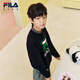 FILA【抗菌】斐乐儿童童装上衣2025年秋季新款男女童舒适套头卫衣 传奇蓝-NV 140