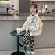 Guai Nicao Girls's Hover Spring и осень -стиль 2025 Новая модная детская одежда средняя крупная детская одежда Топ детская одежда с капюшоном.