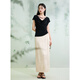 Three Color [Yuying Streamlight] 2025 Summer New Chinese Slit Satin Skirt Long Skirt Cool C Beige S