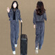 Cooles Kapitel (Kuzhang) Fashion Casual Anzug Frauen 2025 Frühlings- und Herbst-Neuer-Internet-Promi Mode Jacke Wide-Bein-Hosen zweiteiliger Set 6198# Black Spring und Herbst M empfohlen 100 Jin [Jin gleich 0,5 kg]
