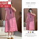 Vestido de manga corta de estilo perezoso de estilo Victoria para mujeres 2025 Summer NUEVA FALLA DE FINDA LARGIA ROSA 3XL [sugerido 140-160Jin [Jin es igual a 0.5 kg]]