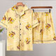 Mu Fengqing men's pajamas summer thin short sleeve shorts cartoon student teenager plus size summer home clothing set [HZ#3271] double short set M [70-100Jin[Jin equals 0.5 kg]]