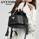 Anysmic Luxury High-End-Marke-Tasche Frauenbeutel-Sensing-Kopfschicht Cowide Eimer Bag 2025 Neues echtes Leder Quasten Crossbody Khaki 21*11*22