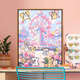 He Jiangong 2025 new line puppy digital oil painting DIY cure cartoon children's hand-painted fill coloring LL13882 acrylic paint professional oil canvas multiple professional brushes wall hanging tools 20*30cm thick solid wood inner frame