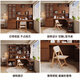 Gugezhijia customized ENF grade solid wood rotating desk and bookshelf integrated student home writing desk office desk living room computer table 2.0*2.4 high (5 door bookcase) + 1.52 meter desk