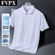 FVPX轻奢高端品牌冰丝短袖POLO衫男士夏季翻领商务 t恤宽松休闲衣服潮 12357黑色 L (建议115-130斤)