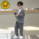 
G.DUCKKIDS boy suit set British children's casual suit cool and handsome 2025 new mid-to-large children's dress for one year old fashion gray 130 cm