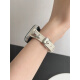 Minyan geeignet für Huawei Fit4 Uhr Metall Rose Fit3 Riemen Slim Taille Echtes Leder Armband Huawei Armband 1098 Weiß Rose kleine Taille Huawei Fit4