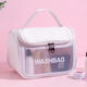 Cambodia-Chongqing cosmetic bag portable travel large capacity women's simple portable toiletry and skin care product storage bag huge capacity white semi-circle flip cosmetic bag