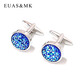 
EUAS/MK imports from South Korea, lake green gem suit business trend men's French shirt cufflinks, wealthy pearl treasure qi lake green XK21