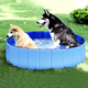 Ershanji Pet Bath Basin Foldable Large Dog Golden Retriever Dog Special Swimming Pool Bathtub Bath Bucket Wash Cat Bath Basin Blue 80*30cm