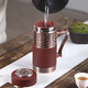 Tanxuange purple clay tea cup purple clay thermos cup high-end souvenir gift water cup custom LOGO gift for father and mother teacher Baifu frosted red handle cup - red gift box 450ML