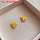 ABC Old Phoenix gold-plated silver earrings, flower earrings, women's fashionable and exquisite earrings, Chinese Valentine's Day gift for your lover, happiness and everything goes well - double flower earrings, 1 pair, 5.04g, factory discount price