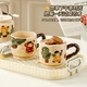 Greedy Chef Good-looking Hospitality Cup Set Home Living Room Tea Cup Tea Set Set Moving to New Home Cup Drinking Cup Set Flower Set 6 Cups + 6 Cup Holders + Drain Tray