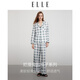 ELLE Plaid Casual Suit 2025 Summer New Style Loose, Lazy, Skin-Friendly, Comfortable, Can be Weared Outer Home Clothes Black and White (Pajama Pants) S