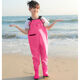 Raft core wading pants for children and girls, one-piece water-proof clothes for kindergarten, children's rain boots, men's fishing rain pants, children's suspenders (elastic waist design) (blue), one size fits all 1 piece 21-shoe inner length-14.5 cm