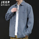 Jeep Spirit Jeep Camisa de manga larga Camisa de trabajo de otoño para hombres Camiseta casual de hombres Men Azul XL