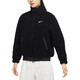 NIKEW Nsw Swsh Plsh Jkt Solid Color Sports and Casual Standing Collar Lambsewel Warm Jacket Women's Black XXS