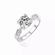 I Do platinum PT950 diamond ring 1 carat micro-paved bull head cultured diamond proposal engagement diamond ring gift for girlfriend micro-paved bull head 1 carat diamond size 14
