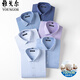 Bürgermeister Yager Herren 100% reines Baumwoll-Langarm-Shirt 2025 Sommer Neugeschäft Casual Professional tragen kostenlos 6630 [Blue Star] 38 [Vorgeschlagen 100-120 Jin [Jin gleich 0,5 kg]]