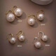 Shijia high heels, pearl earrings for girls, high-end, versatile, light luxury ear hooks, simple earrings gift, white pearl ear hooks, gold 14mm+ gift box