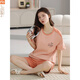 Pijama modal para mujeres en verano 2025 Nuevo traje de manga corta de algodón estilo delgado para ropa al aire libre ropa casual casual y9848 m recomendado 75-95Jin [Jin iguala 0.5 kg]